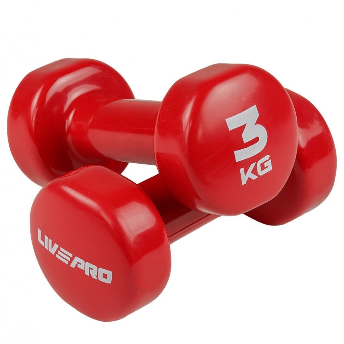 3KG STUDIO VINYL DUMBBELL COLOURED SET PAIR LIVEPRO