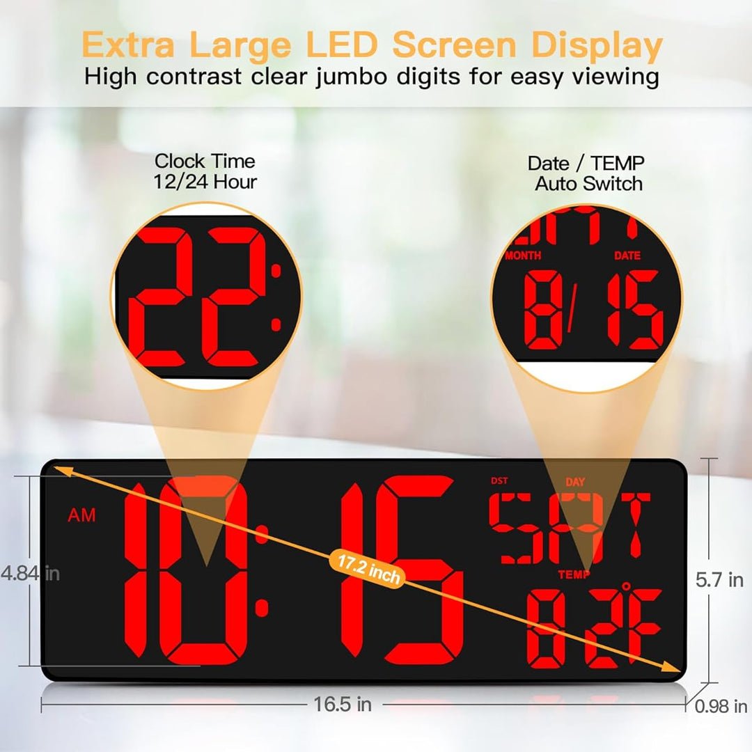 Large Digital Gym Wall Clock with Remote Control. image 4